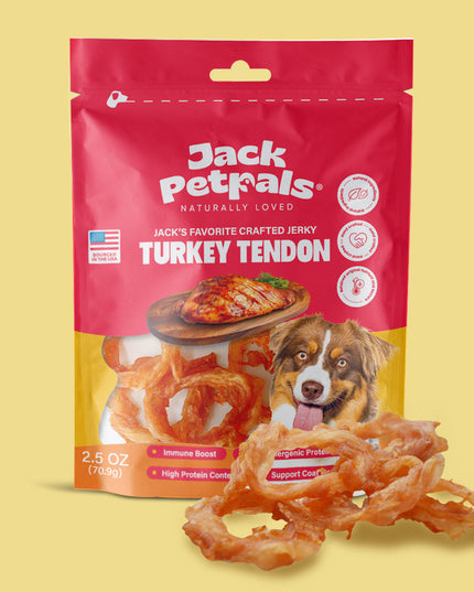 Jack PetPals Handcrafted Jerky Turkey Tendon Dog Treats (2.5oz)
