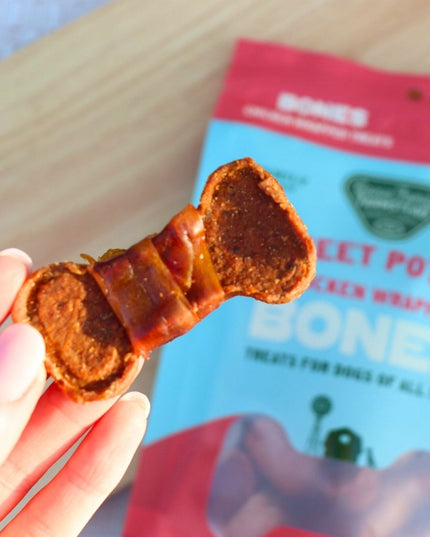 Chicken Wrapped Sweet Potato Bones