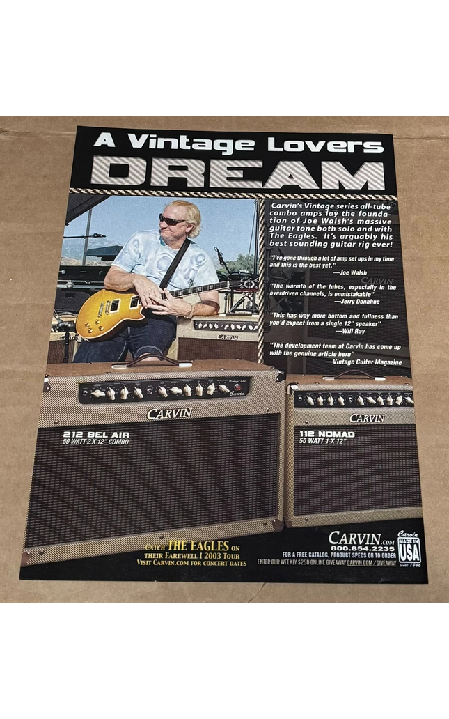 CARVIN AMPS - JOE WALSH OF THE EAGLES - 2001 Print Ad