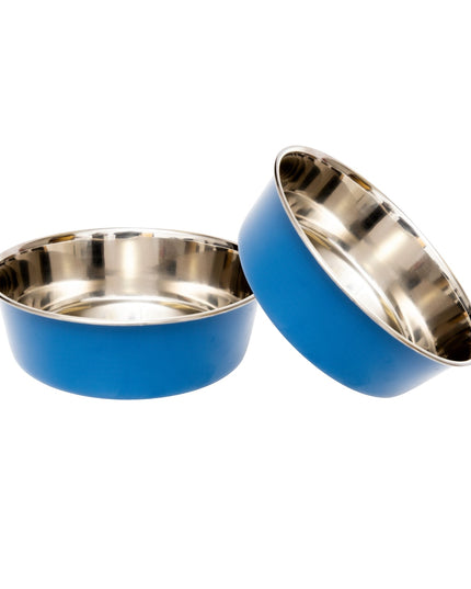 Country Living Set of 2 Heavy Gauge Stainless Steel Dog Bowls - Perfect for Food & Water