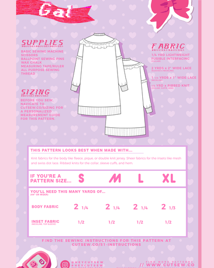 051 // GAL - KAWAII CULT - CUT/SEW PATTERN