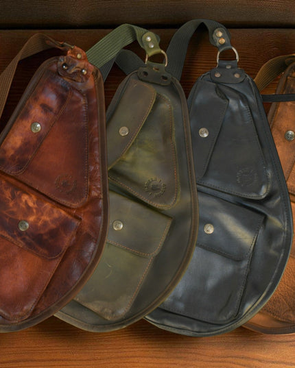 Bovine Leather Slim Sling - Olive