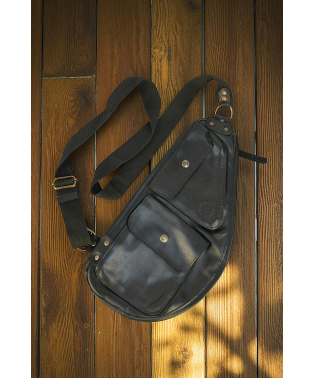 Bovine Leather Slim Sling - Black