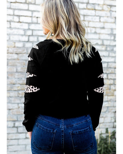 Women Graphic Leopard Patch Sweatshirt