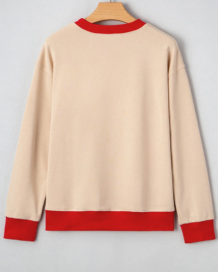 GAME DAY Letter Graphic Round Neck Sweatshirt