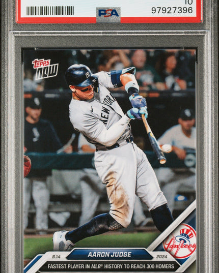 Graded 2024 Topps Now Aaron Judge #555 Fastest to 300 HRs Baseball Card PSA 10 Gem Mint