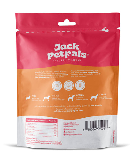 Jack PetPals Handcrafted Jerky Turkey Tendon Dog Treats (2.5oz)