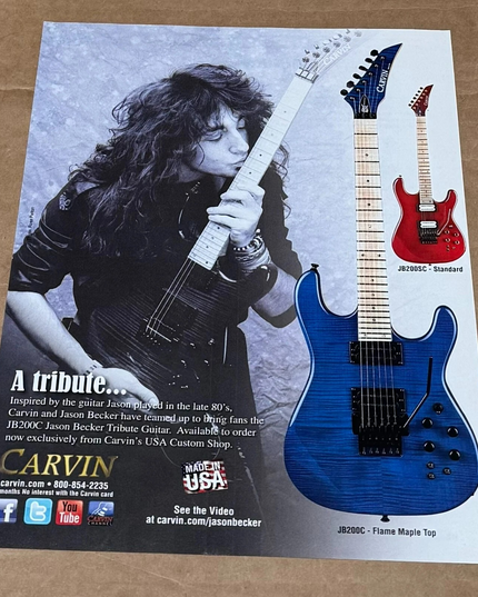 CARVIN GUITARS - JASON BECKER - 2012 Print Advertisement