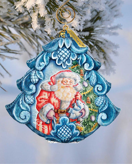 Gift Giving Pleasure Sculpted Hand-Painted Christmas Ornament by G. DeBrekht - Christmas Santa Snowman Décor - 610271