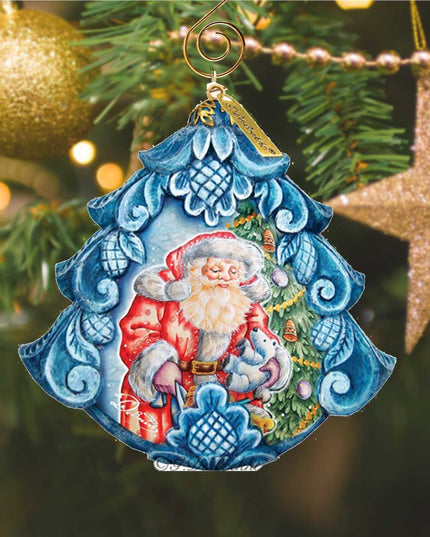 Gift Giving Pleasure Sculpted Hand-Painted Christmas Ornament by G. DeBrekht - Christmas Santa Snowman Décor - 610271
