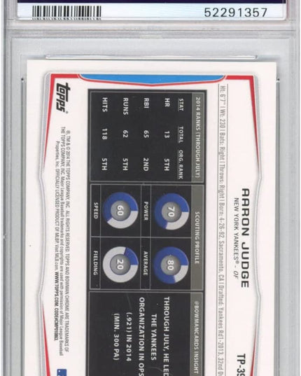Graded 2014 Topps Bowman Draft Picks Aaron Judge #TP39 Top Prospects Rookie RC Baseball Card PSA 10 Gem Mint