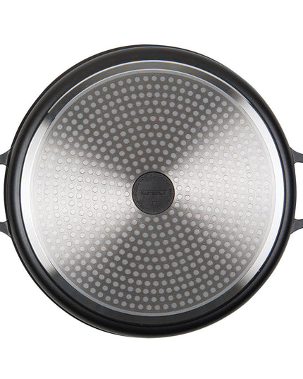MASTERPAN Nonstick Stovetop Oven Grill Pan & Stainless Steel Lid, Black 12" (30cm)