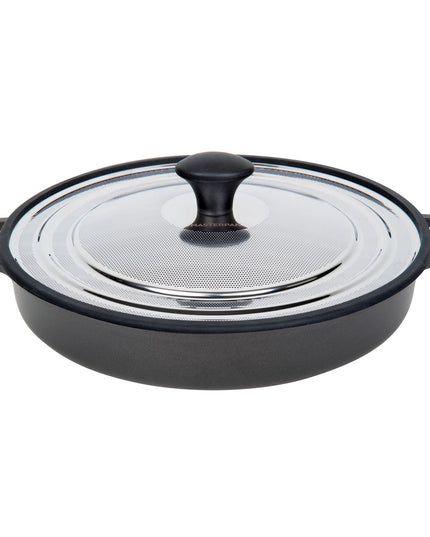 MASTERPAN Nonstick Stovetop Oven Grill Pan & Stainless Steel Lid, Black 12" (30cm)