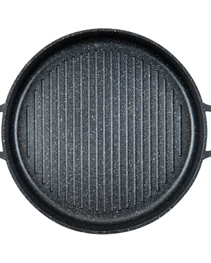 MASTERPAN Nonstick Stovetop Oven Grill Pan & Stainless Steel Lid, Black 12" (30cm)