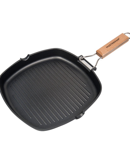 MASTERPAN Nonstick Grill Pan with Folding Handle, 8" (20cm)