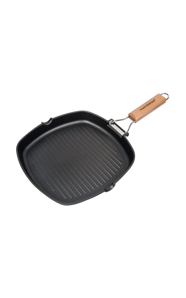 MASTERPAN Nonstick Grill Pan with Folding Handle, 8" (20cm)