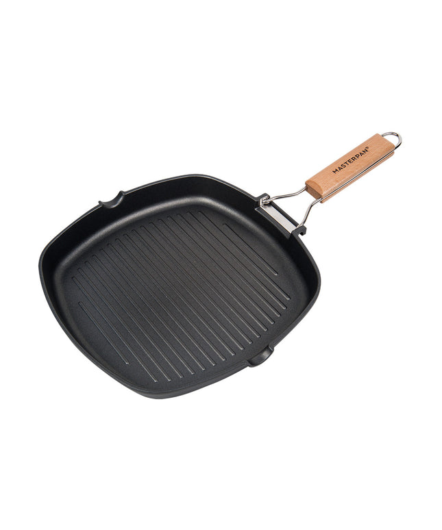 MASTERPAN Nonstick Grill Pan with Folding Handle, 8" (20cm)