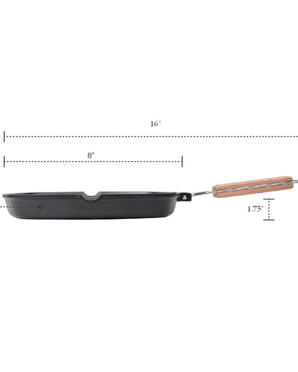 MASTERPAN Nonstick Grill Pan with Folding Handle, 8" (20cm)