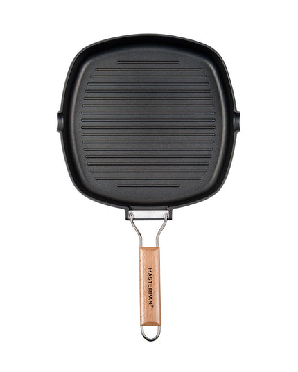 MASTERPAN Nonstick Grill Pan with Folding Handle, 8" (20cm)