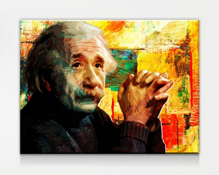 Abstract Albert Einstein Canvas Wall Art, Science Artwork, Abstract Einstein Wall Hanging