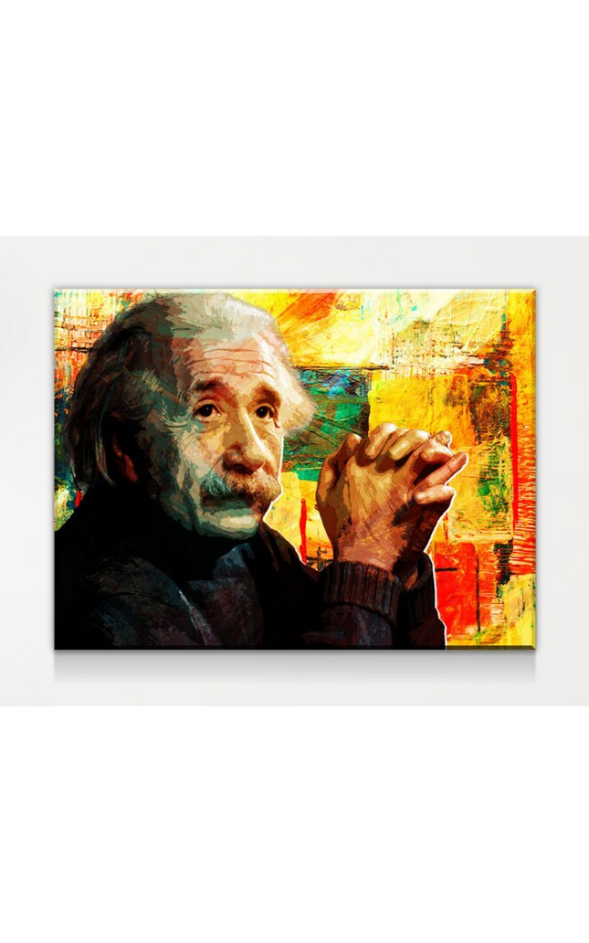 Abstract Albert Einstein Canvas Wall Art, Science Artwork, Abstract Einstein Wall Hanging