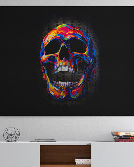 Money Skull Canvas Wall Art, Abstract Skull Art, Skull Decor