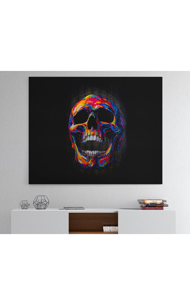 Money Skull Canvas Wall Art, Abstract Skull Art, Skull Decor