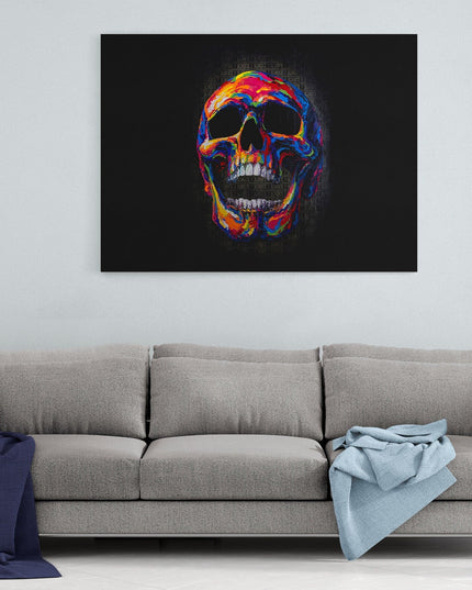 Money Skull Canvas Wall Art, Abstract Skull Art, Skull Decor