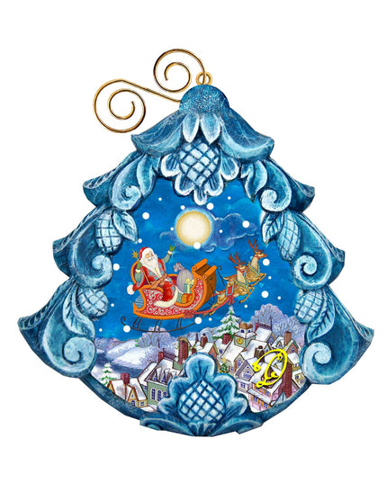 All a Good Night Sculpted Hand-Painted Christmas Ornament by G. DeBrekht - Christmas Santa Snowman Decor - 610279