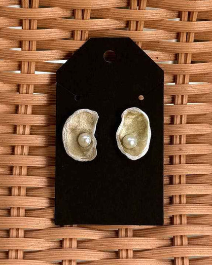 Painted Oyster Shell Stud Earrings
