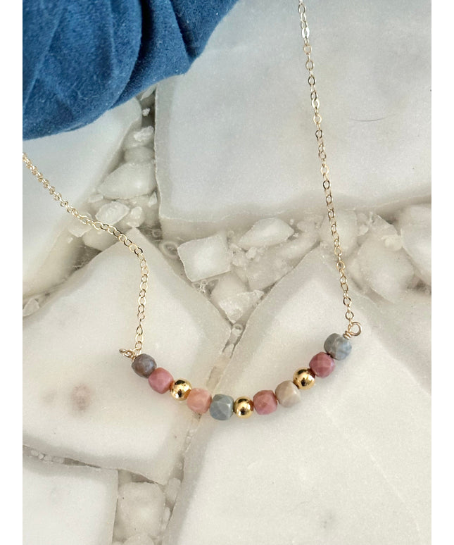 Alashan Mongolian Faceted Cube Necklace