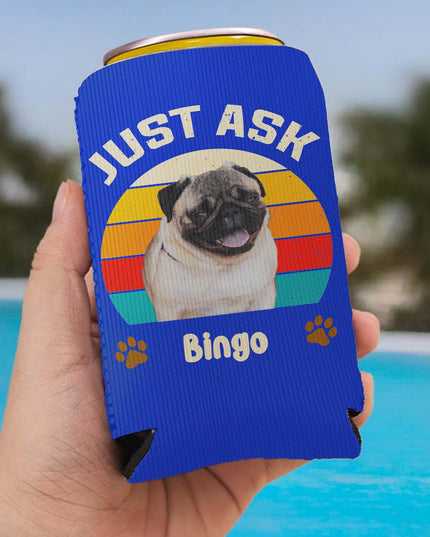 Personalized Dog Photo Best Dog Mom Ever Can Cooler | Custom Dog Name Can Cover | Can Sleeve For Drink 682378