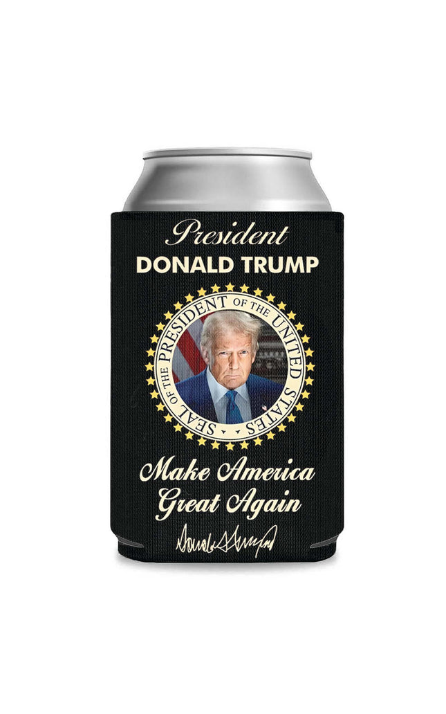 President Donald Trump Can Cooler | US Patriotic Pride Can Holder | MAGA Can Sleeve For Drinks 682407 - GOP