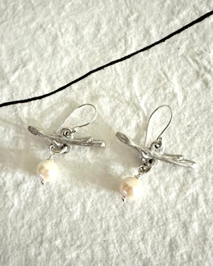 Pearl Twig Earrings