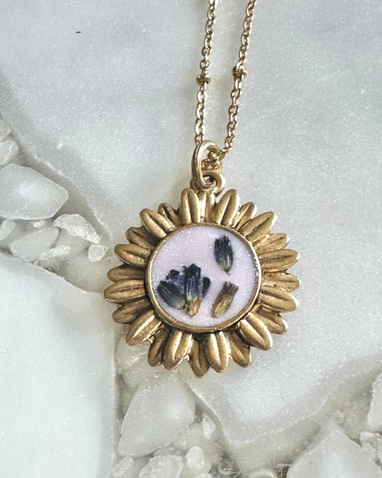 Floral Aster Pendant Necklace
