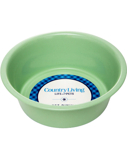 Country Living Set of 2 Coated Stainless Steel Heavy Dog Bowls - Ideal for Medium to Large Breeds