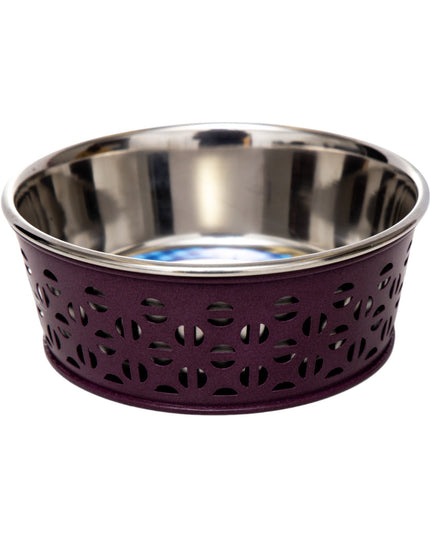 Country Living Set of 2 Stainless Steel Dog Bowls – Farmhouse Style, Ideal for Small to Medium Dogs