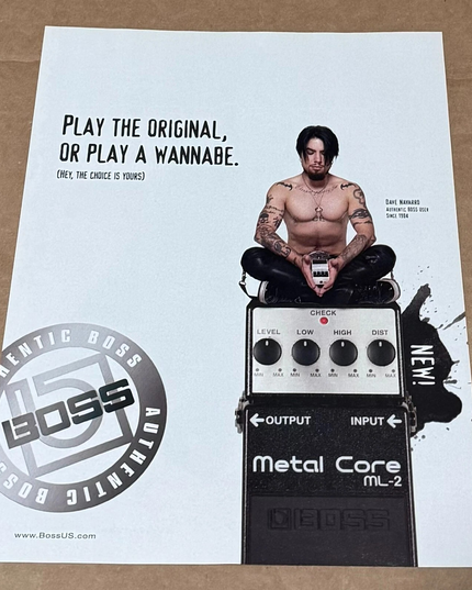 BOSS DIGITAL DELAY - DAVE NAVARRO of JANE'S ADDICTION - 2007 Print Ad