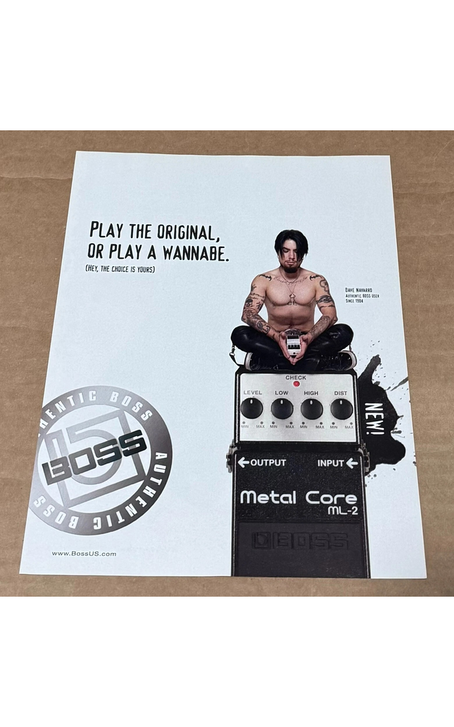 BOSS DIGITAL DELAY - DAVE NAVARRO of JANE'S ADDICTION - 2007 Print Ad