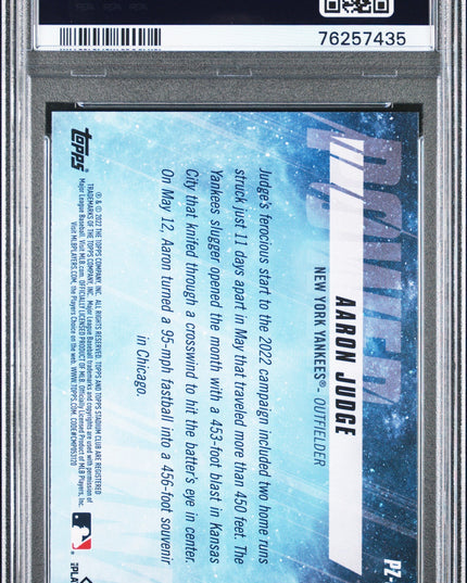 Graded 2022 Topps Stadium Club Aaron Judge #PZ8 Power Zone Baseball Card PSA 10 Gem Mint