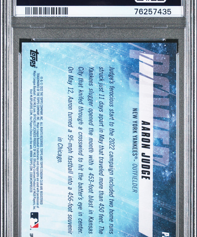 Graded 2022 Topps Stadium Club Aaron Judge #PZ8 Power Zone Baseball Card PSA 10 Gem Mint