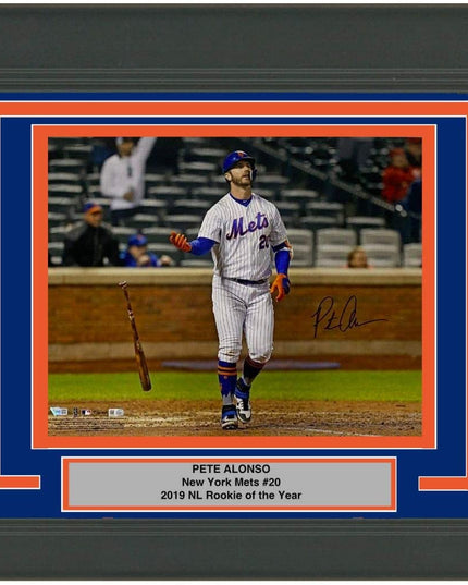 Framed Autographed/Signed Pete Alonso New York Mets 16x20 Baseball Photo Fanatics COA
