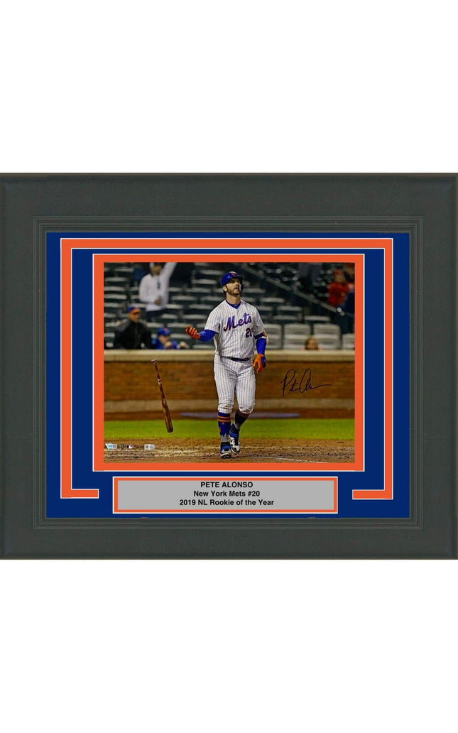 Framed Autographed/Signed Pete Alonso New York Mets 16x20 Baseball Photo Fanatics COA