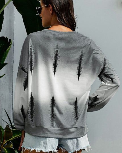 Women Tie-Dye Drop Shoulder Round Neck Sweatshirt