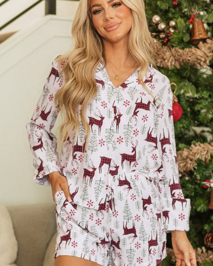 Christmas Deer Shirt and Shorts Lounge Set