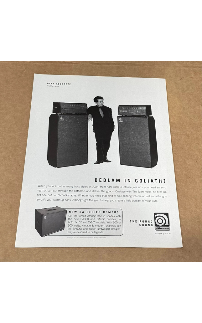 AMPEG AMPS - JUAN ALDERETE of THE MARS VOLTA - 2008 Print Advertisement