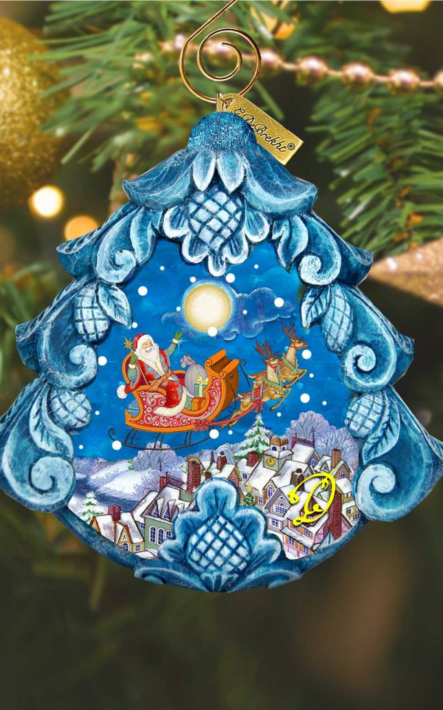 All a Good Night Sculpted Hand-Painted Christmas Ornament by G. DeBrekht - Christmas Santa Snowman Decor - 610279