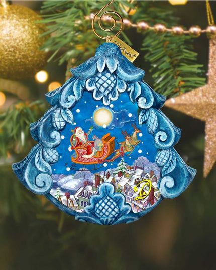All a Good Night Sculpted Hand-Painted Christmas Ornament by G. DeBrekht - Christmas Santa Snowman Decor - 610279