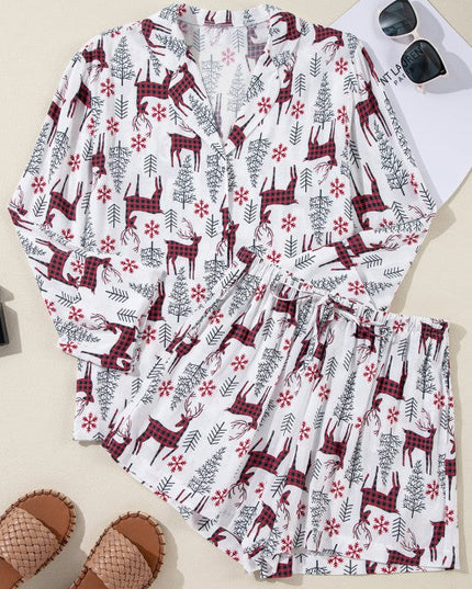 Christmas Deer Shirt and Shorts Lounge Set