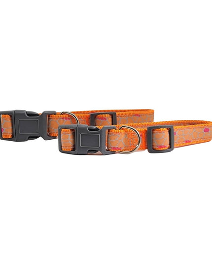 Nylon Dog Collar with Embroidered Giraffe Design/Animal Print, Secure & Adjustable Fit